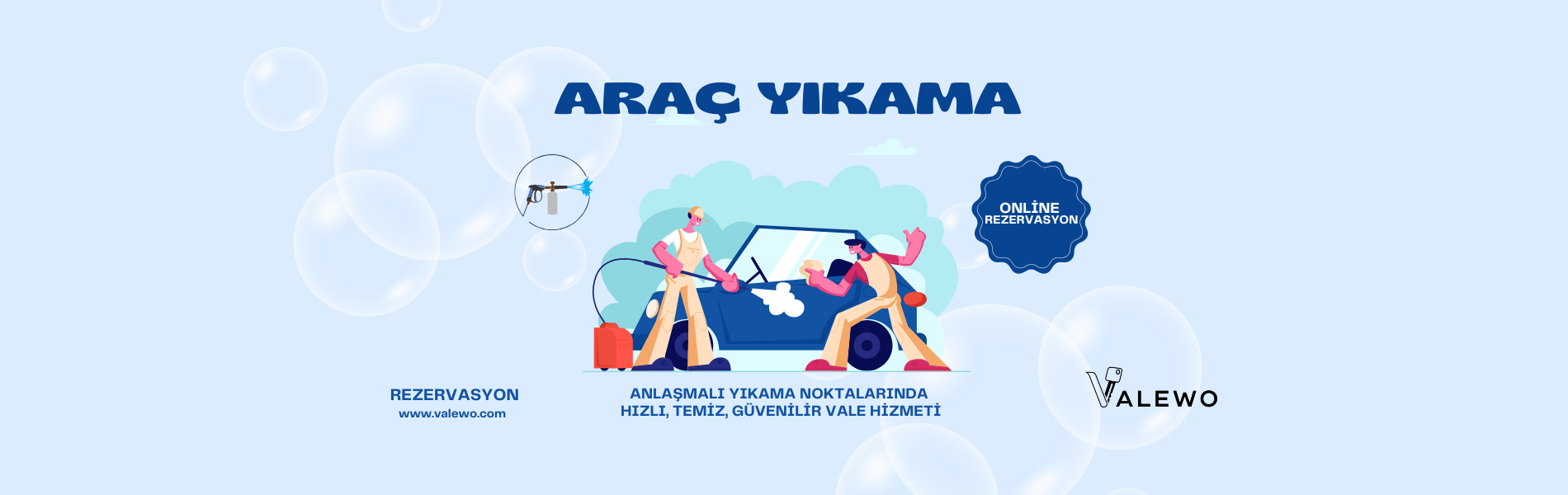 Blue Illustrative Car Wash Flyer 1200 X 600 Piksel 1900 X 600 Piksel